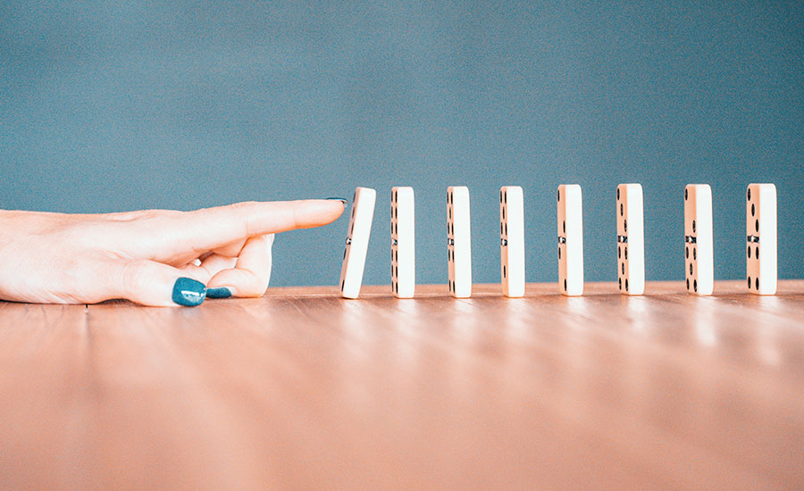 Debt domino effect on economy