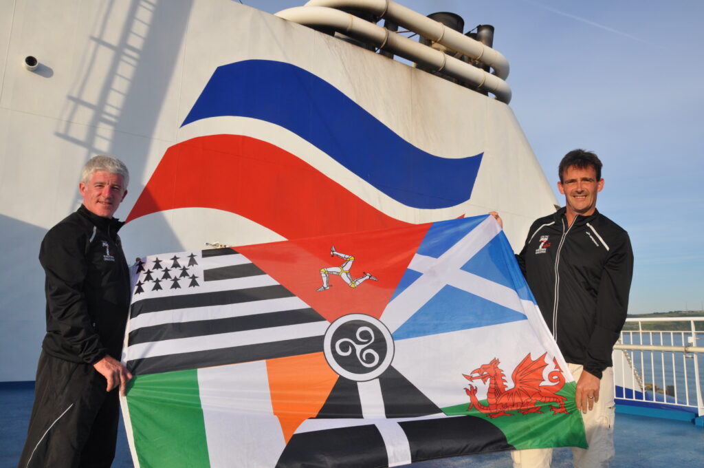 Peter McGahan and Stephane Delourme on board Brittany Ferries
